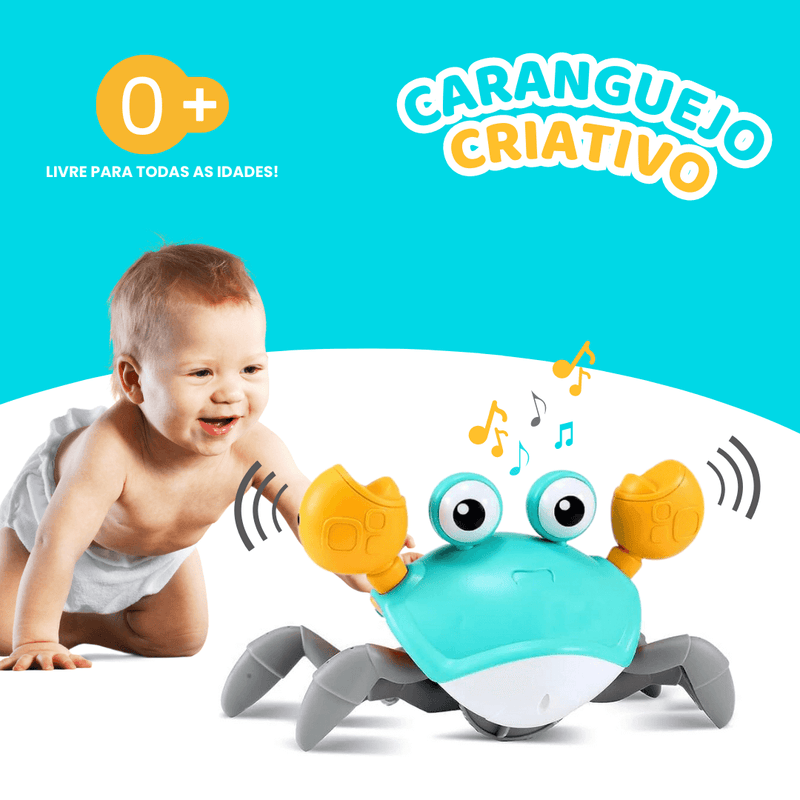 Caranguejo Fujão - Brinquedo Criativo com Sensor de Obstáculos, Música e Luzes