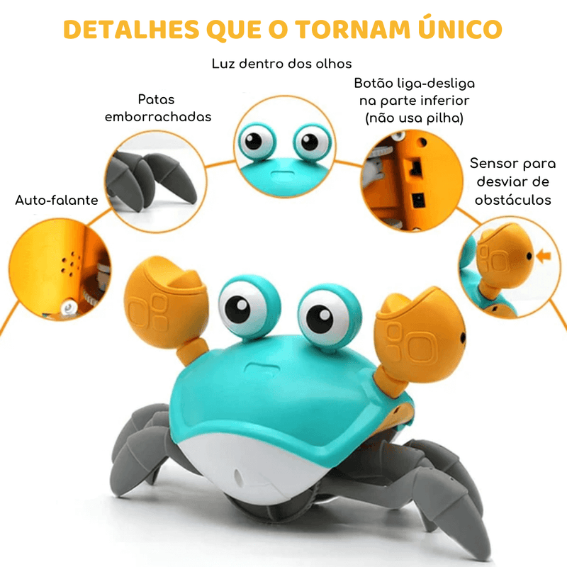 Caranguejo Fujão - Brinquedo Criativo com Sensor de Obstáculos, Música e Luzes